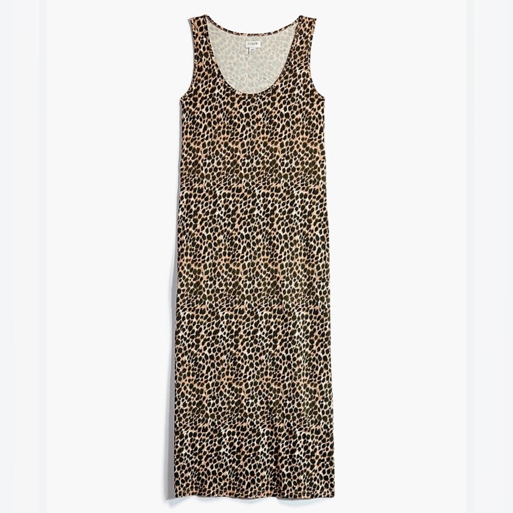 J Crew Factory Sleeveless Cheetah Print Midi Cotton Dress XS